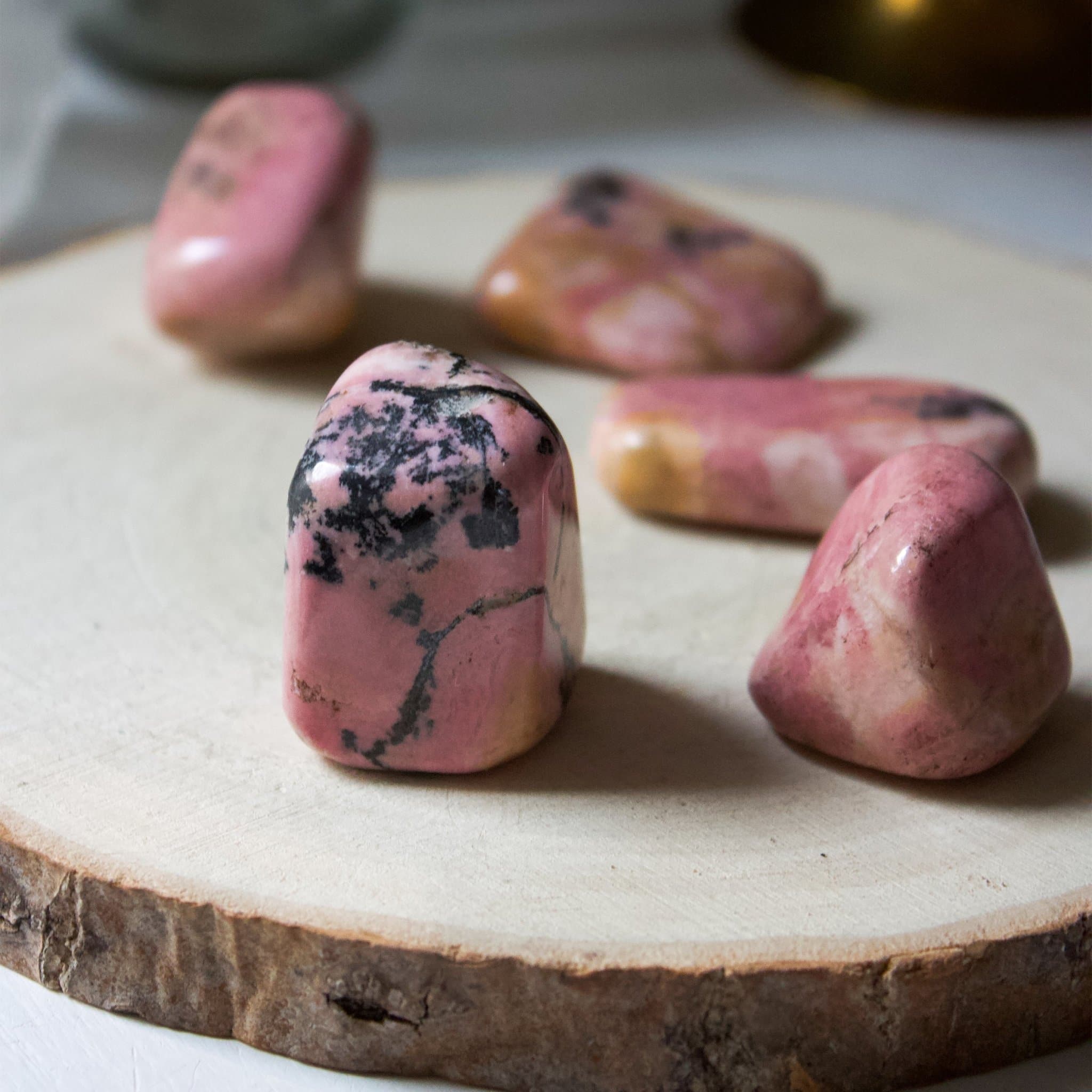 Rhodonite Rhodonite Stones Small Crystals Rhodonite Pocket Stones Pink  Rhodonite Small Crystals 