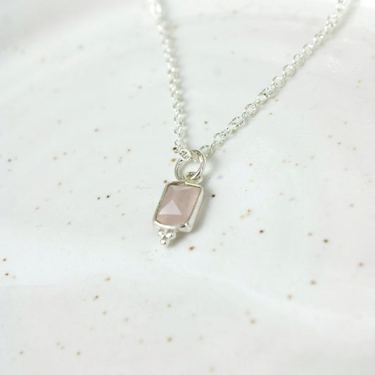 "Divinity" Dainty Rose Quartz Necklace | Love + Lark - Muse + Moonstone