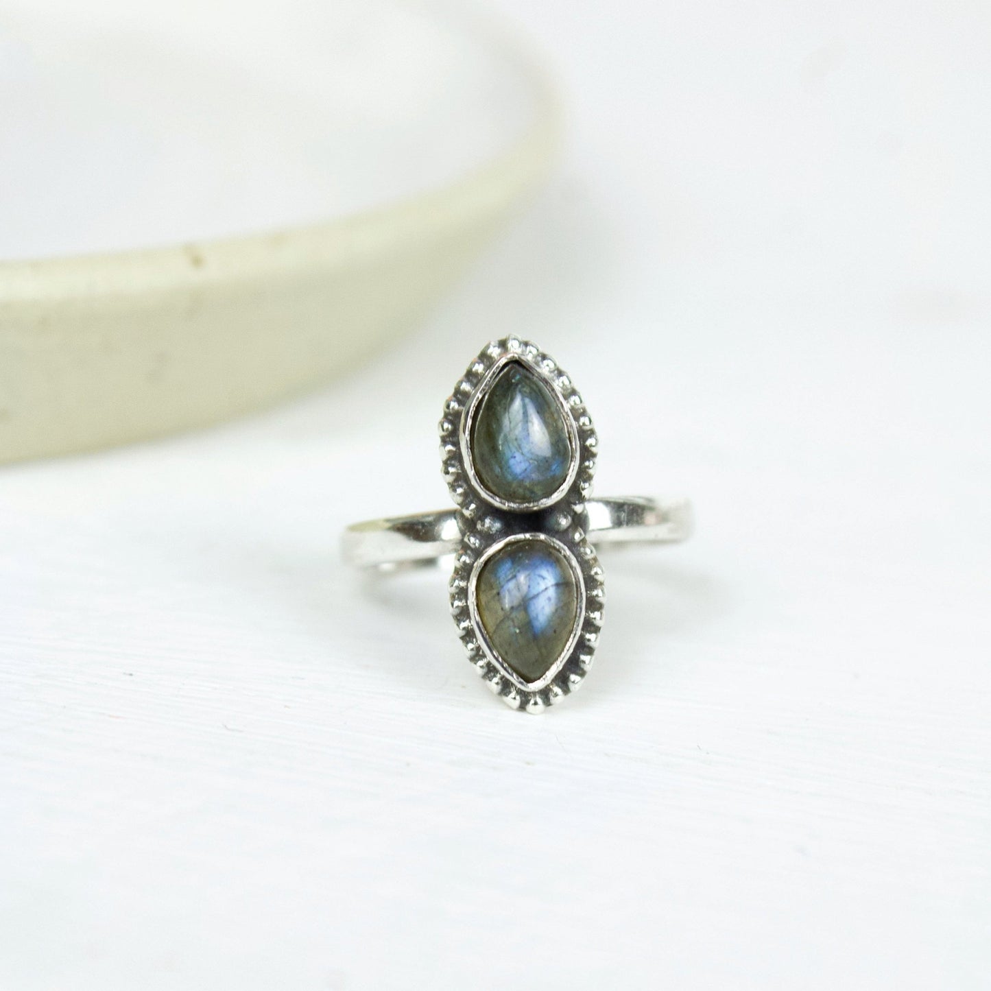 "Duality" Labradorite Cabochon Ring | Love + Lark - Muse + Moonstone