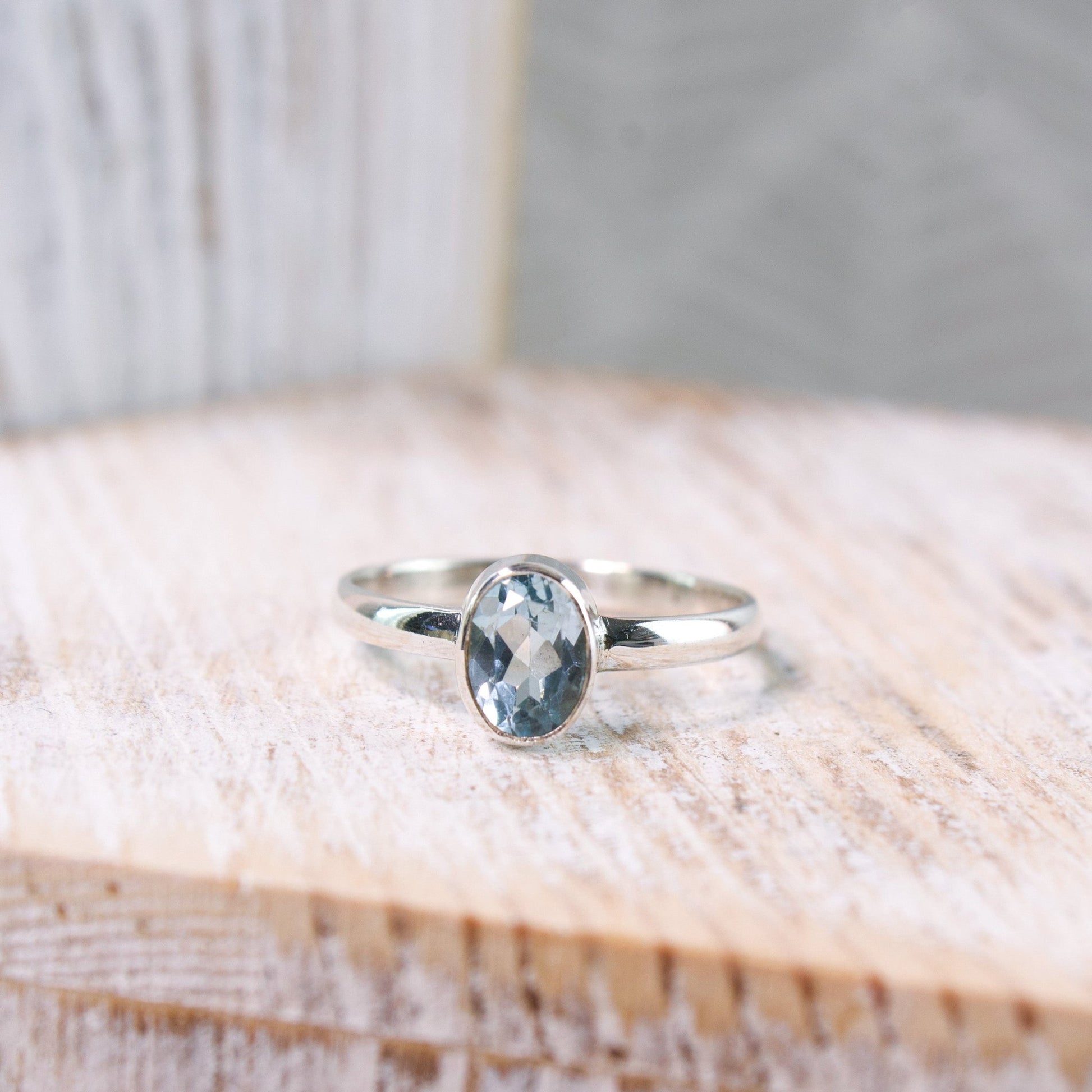 "Enlighten" Oval Cut Blue Topaz Ring | Love + Lark - Muse + Moonstone