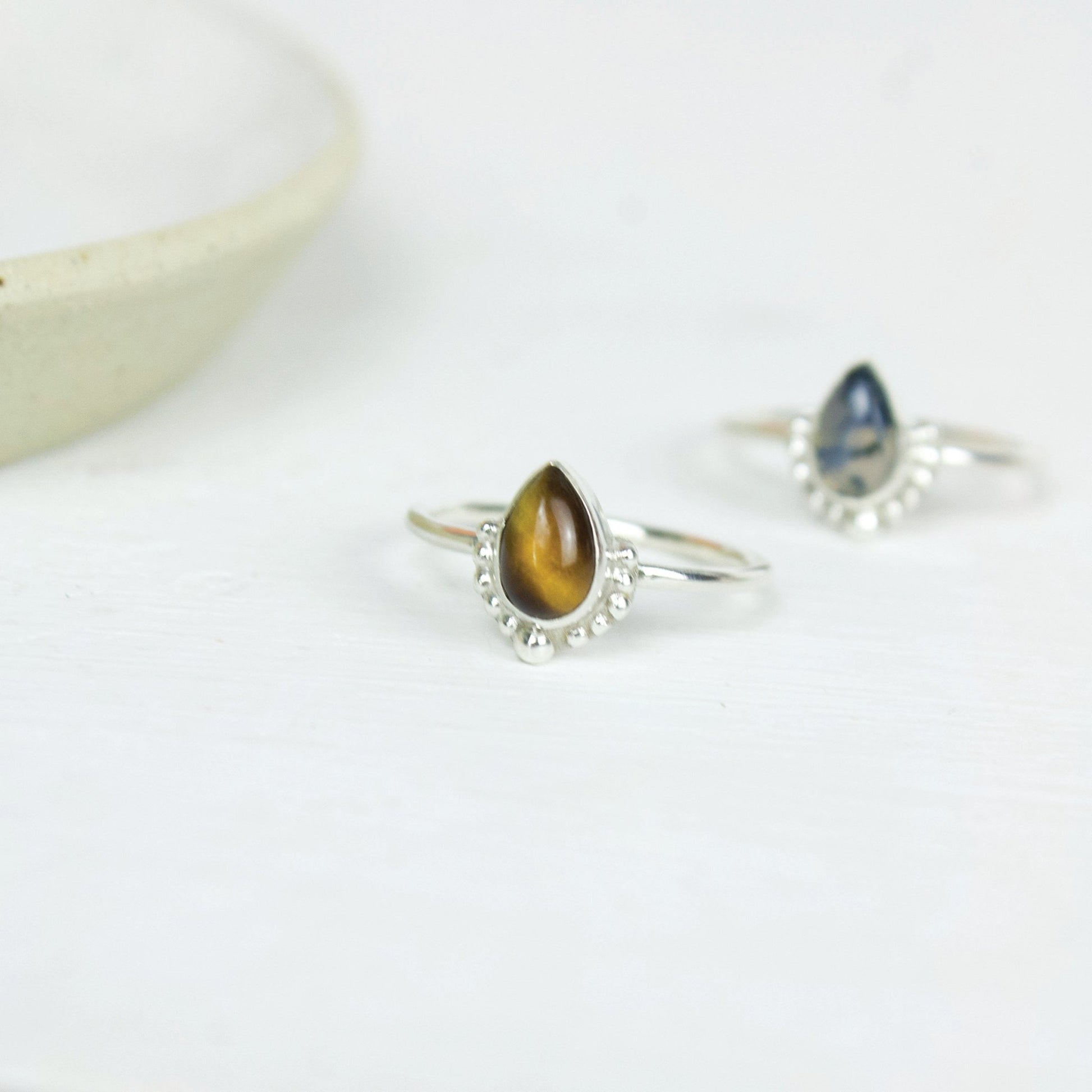 "Fate" Tiger's Eye Tear Drop Ring | Love + Lark - Muse + Moonstone