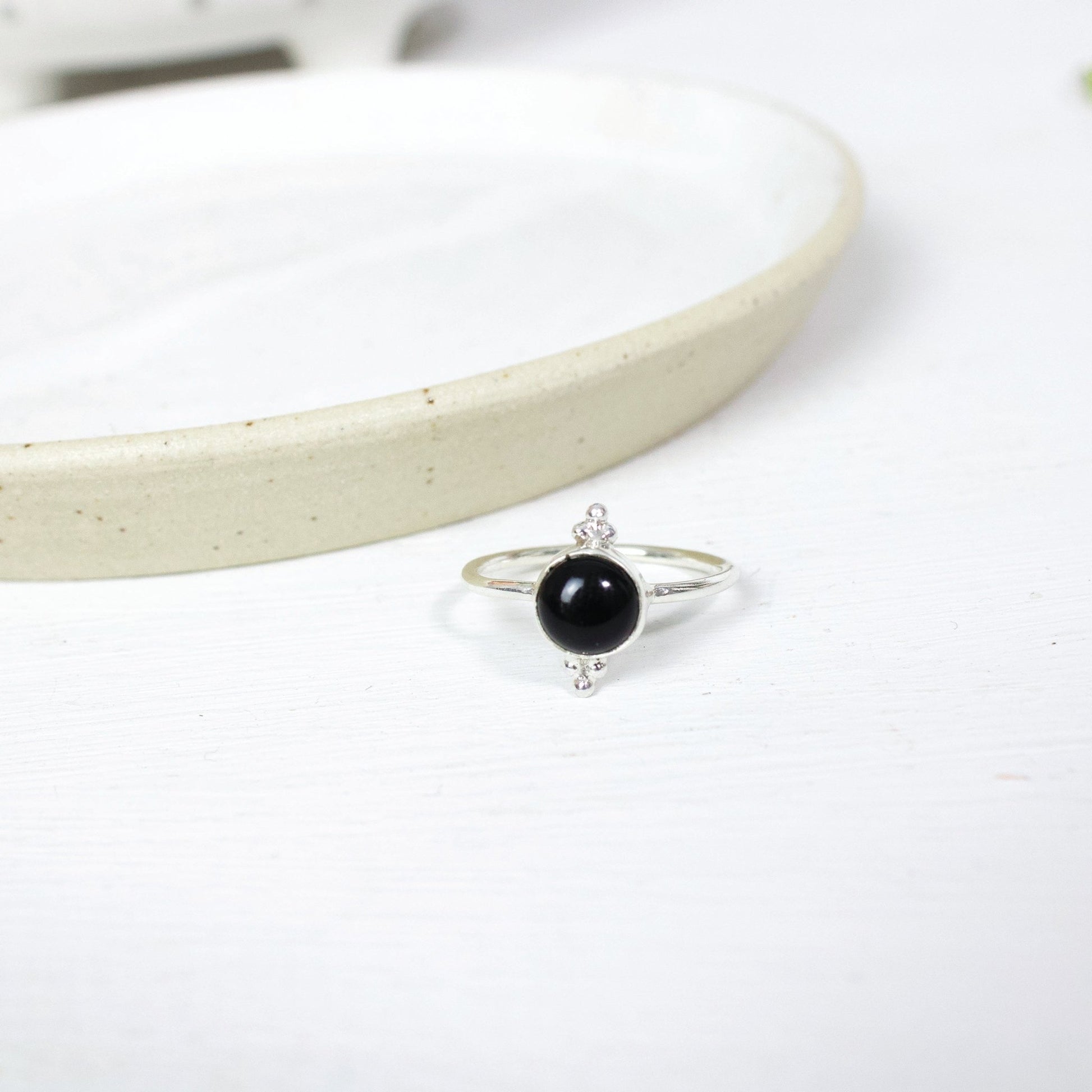 "Full Circle" Black Onyx Cabochon Ring | Love + Lark - Muse + Moonstone