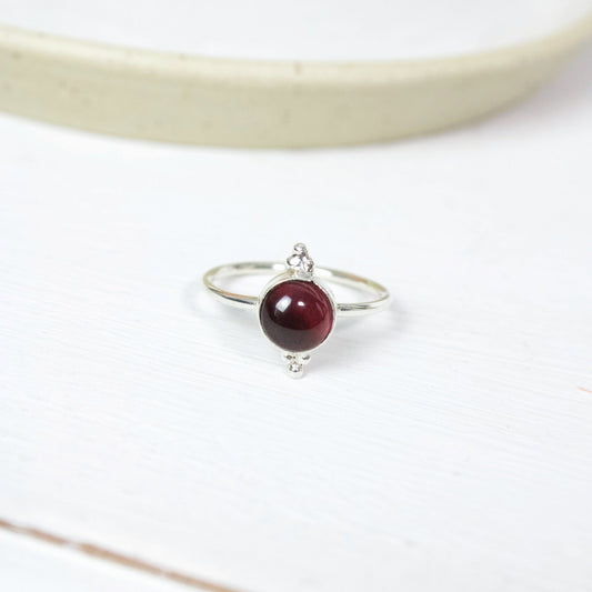 "Full Circle" Garnet Cabochon Ring | Love + Lark - Muse + Moonstone