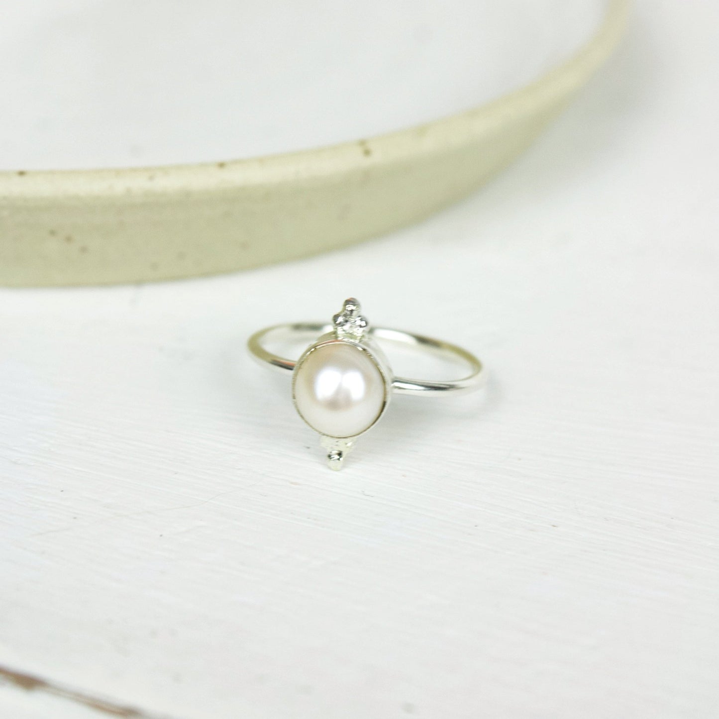 "Full Circle" Pearl Cabochon Ring | Love + Lark - Muse + Moonstone