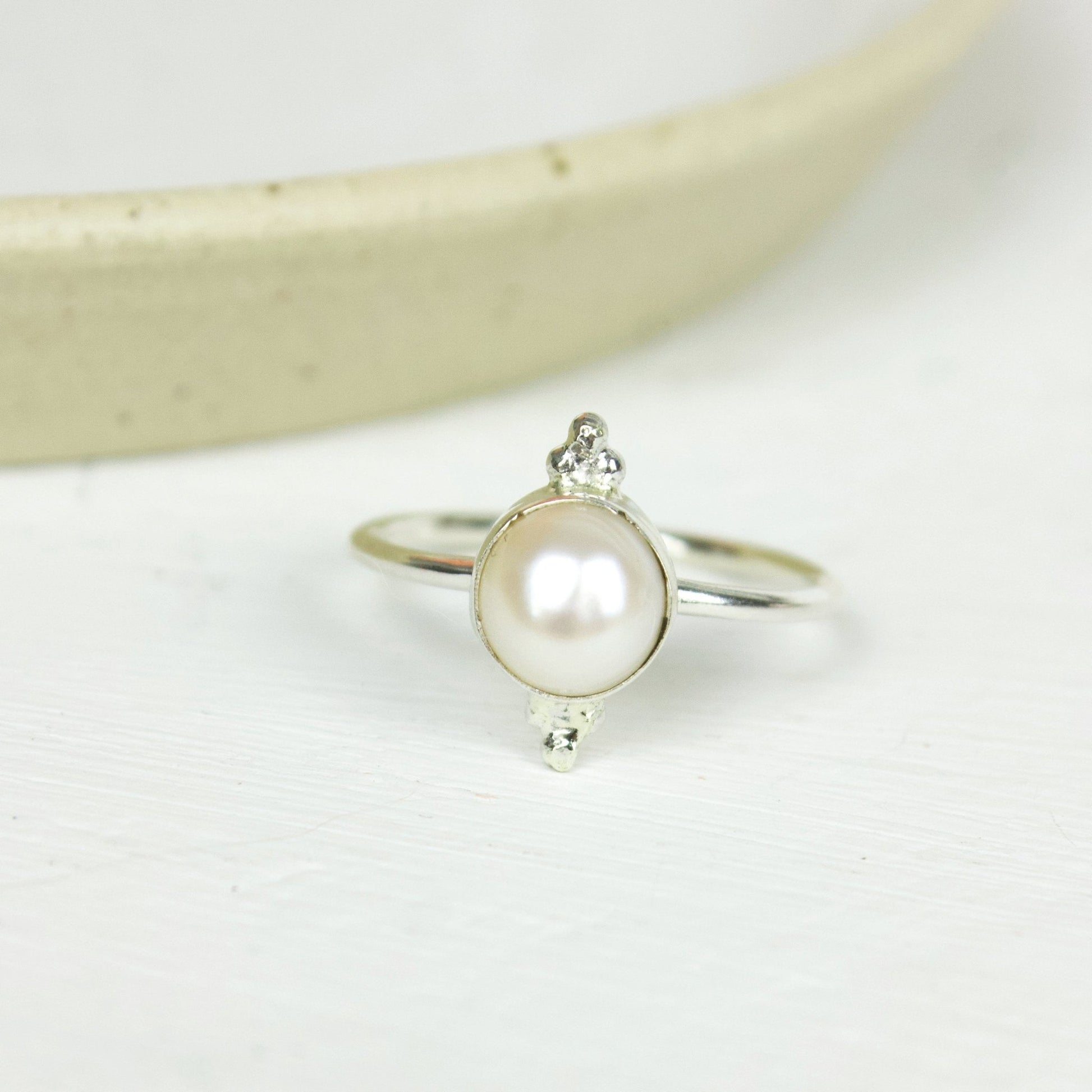 "Full Circle" Pearl Cabochon Ring | Love + Lark - Muse + Moonstone