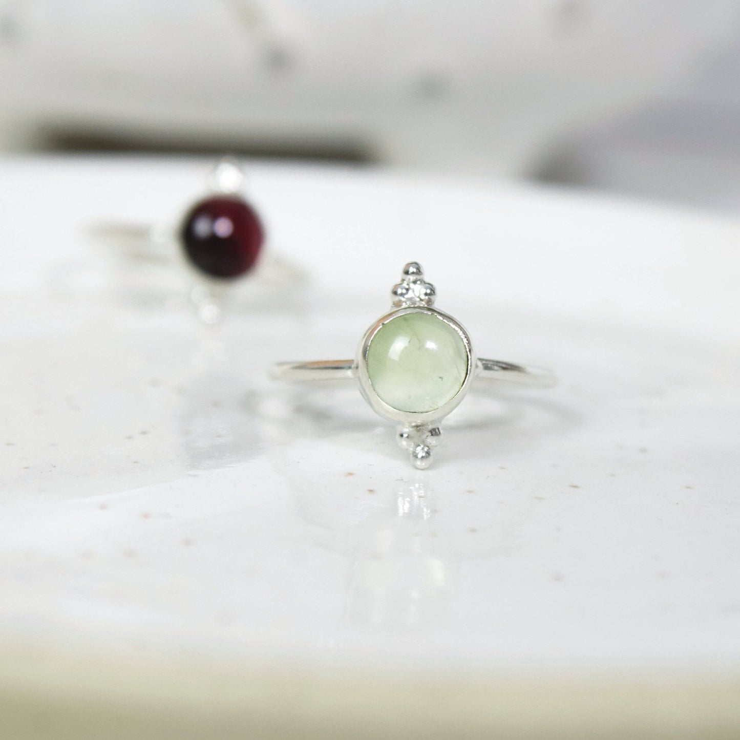 "Full Circle" Prehnite Cabochon Ring | Love + Lark - Muse + Moonstone