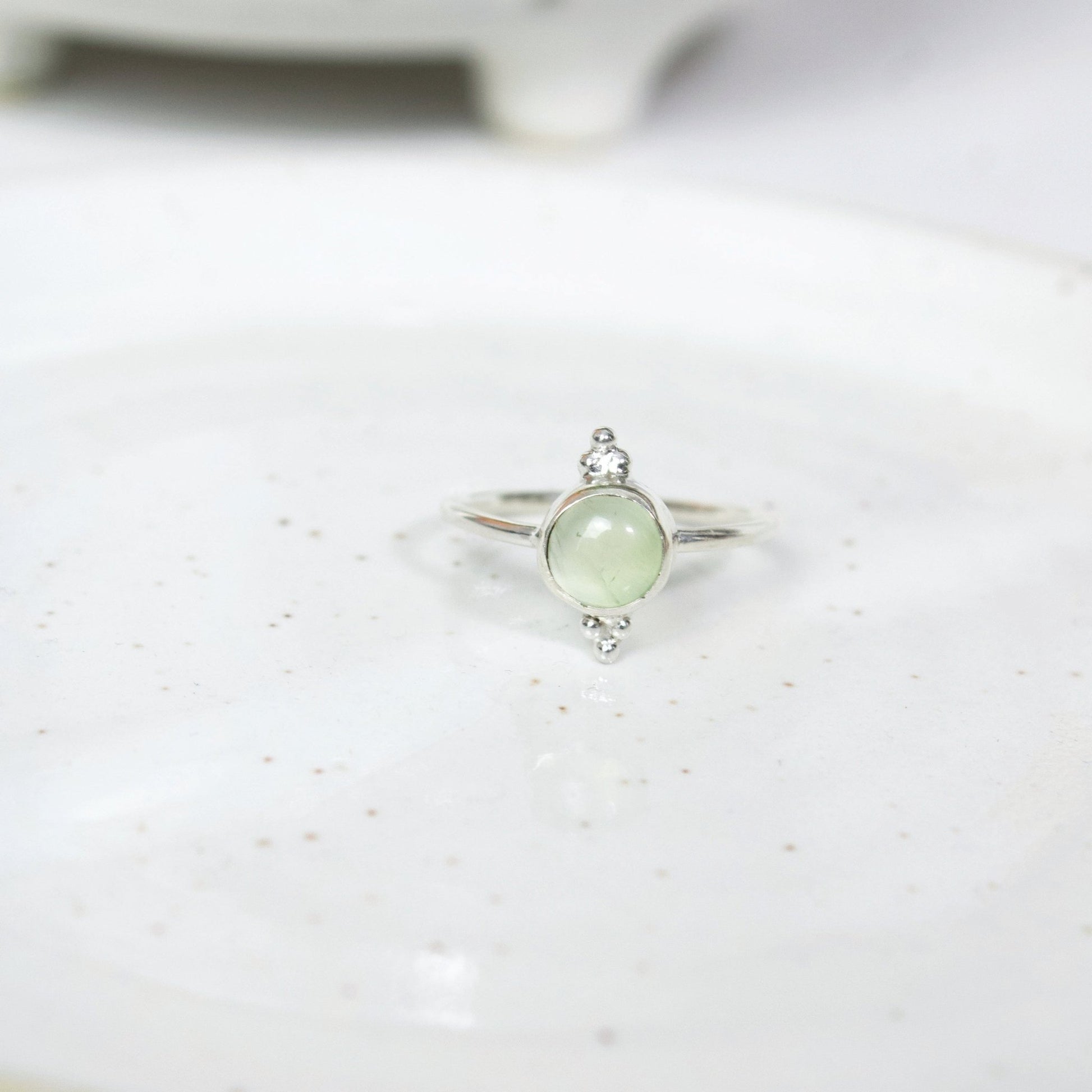 "Full Circle" Prehnite Cabochon Ring | Love + Lark - Muse + Moonstone