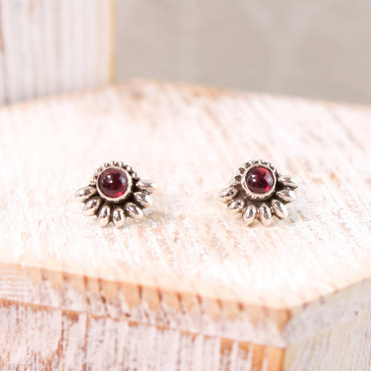 "Radiance" Garnet Stud Earrings | Love + Lark - Muse + Moonstone