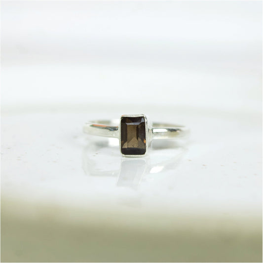 "Serendipity" Bezel Cut Smokey Quartz Ring | Love + Lark - Muse + Moonstone