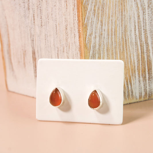 Teardrop Carnelian Stud Earrings | Love + Lark - Muse + Moonstone