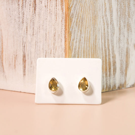 Teardrop Citrine Stud Earrings | Love + Lark - Muse + Moonstone