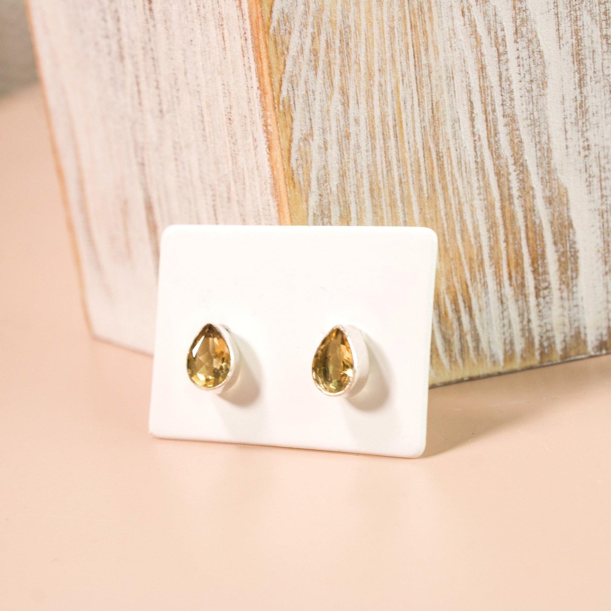 Teardrop Citrine Stud Earrings | Love + Lark - Muse + Moonstone