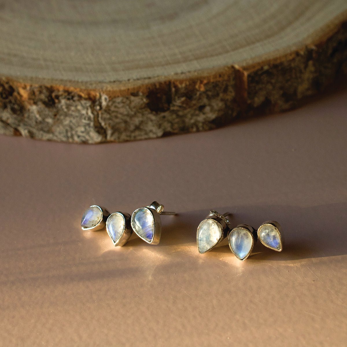 "Trinity" Triple Moonstone Earrings | Love + Lark - Muse + Moonstone