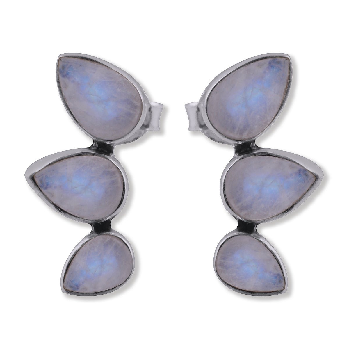 "Trinity" Triple Moonstone Earrings | Love + Lark - Muse + Moonstone