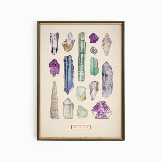 Vintage Rock Crystal Poster Print - Muse + Moonstone